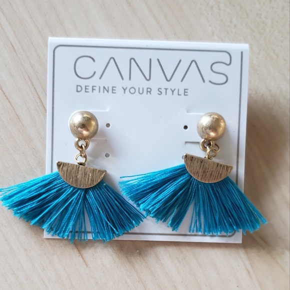 Turquoise tassel earrings - Picture 1 of 2